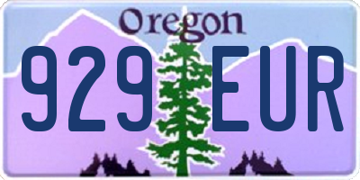 OR license plate 929EUR