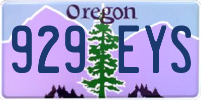 OR license plate 929EYS