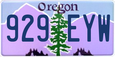 OR license plate 929EYW