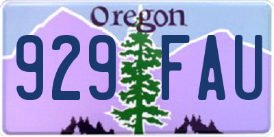 OR license plate 929FAU