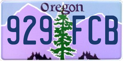 OR license plate 929FCB