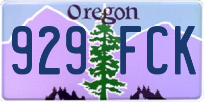 OR license plate 929FCK