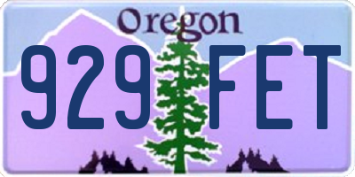 OR license plate 929FET