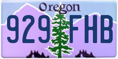 OR license plate 929FHB