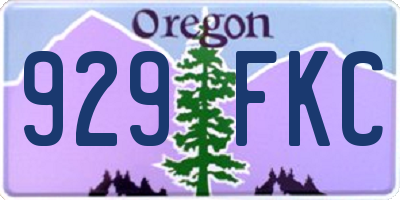 OR license plate 929FKC
