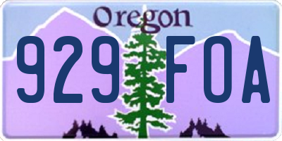 OR license plate 929FOA