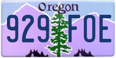 OR license plate 929FOE