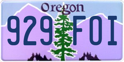 OR license plate 929FOI