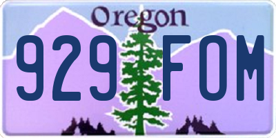 OR license plate 929FOM