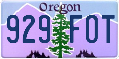 OR license plate 929FOT