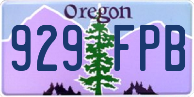 OR license plate 929FPB