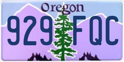 OR license plate 929FQC