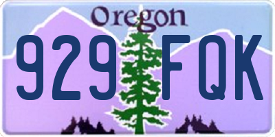 OR license plate 929FQK