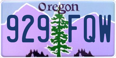 OR license plate 929FQW