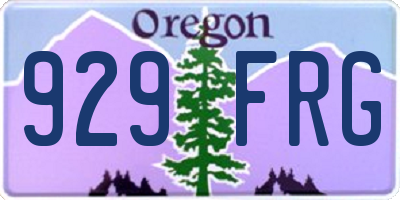 OR license plate 929FRG