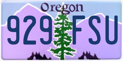 OR license plate 929FSU