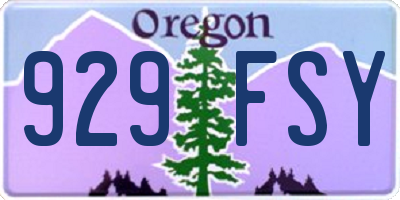 OR license plate 929FSY