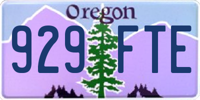 OR license plate 929FTE