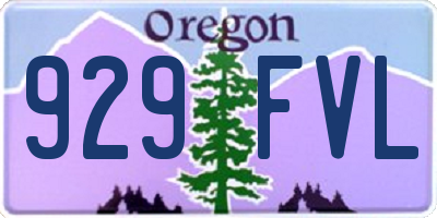 OR license plate 929FVL