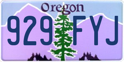 OR license plate 929FYJ