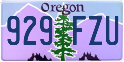 OR license plate 929FZU