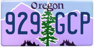 OR license plate 929GCP