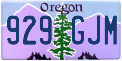OR license plate 929GJM