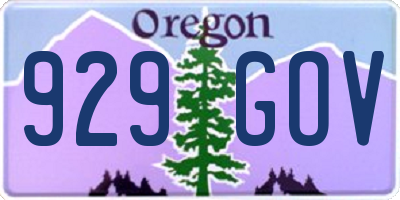 OR license plate 929GOV
