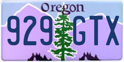 OR license plate 929GTX