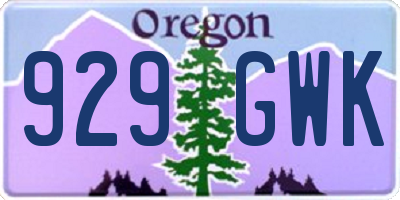 OR license plate 929GWK