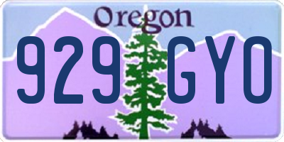 OR license plate 929GYO