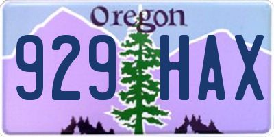 OR license plate 929HAX
