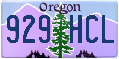 OR license plate 929HCL