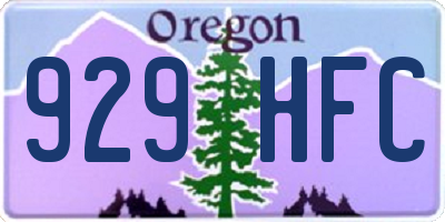 OR license plate 929HFC