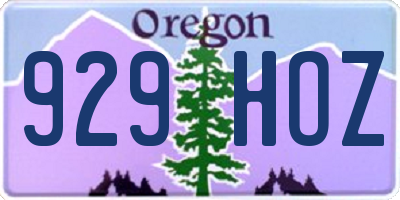 OR license plate 929HOZ