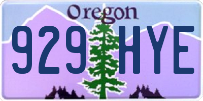 OR license plate 929HYE