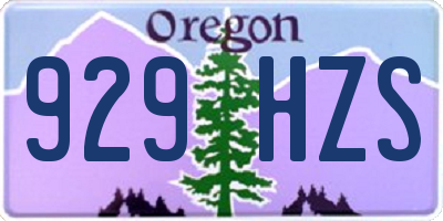 OR license plate 929HZS