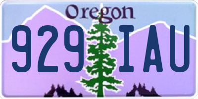 OR license plate 929IAU