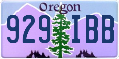 OR license plate 929IBB