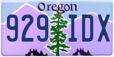 OR license plate 929IDX