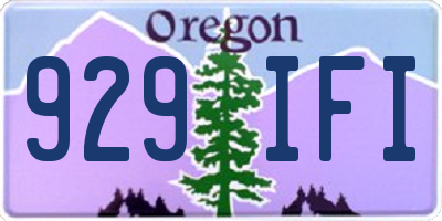 OR license plate 929IFI