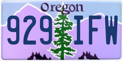 OR license plate 929IFW