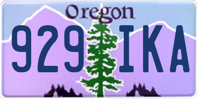OR license plate 929IKA
