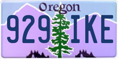 OR license plate 929IKE