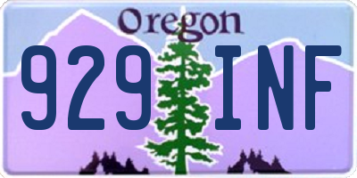 OR license plate 929INF