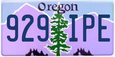 OR license plate 929IPE