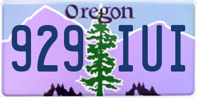 OR license plate 929IUI