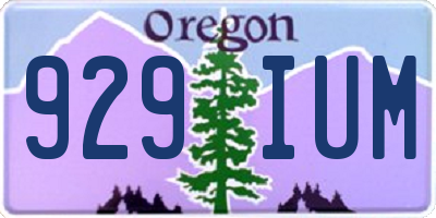 OR license plate 929IUM