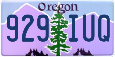 OR license plate 929IUQ
