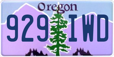 OR license plate 929IWD